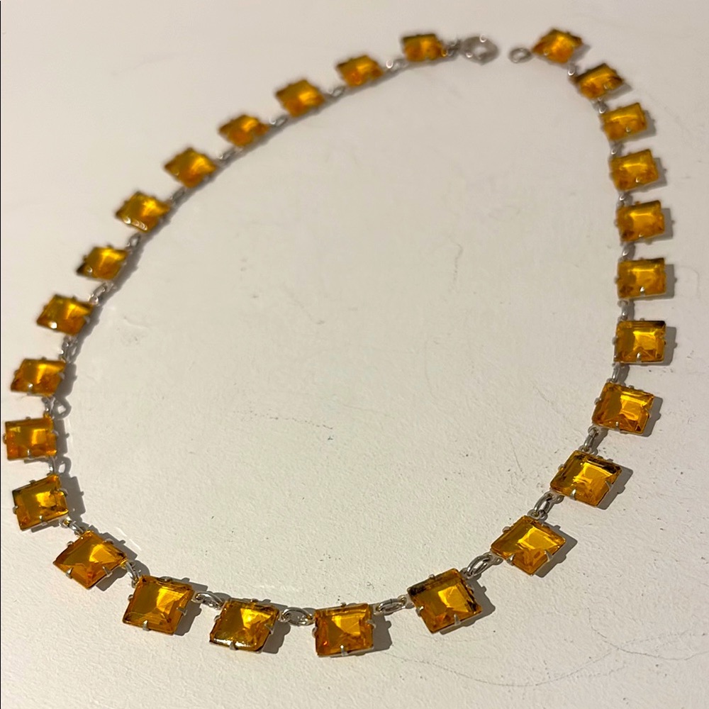 Beautiful and Rare Art Deco Chicklet Necklace.
